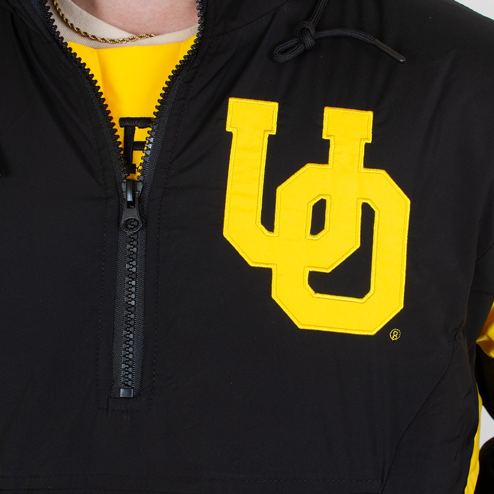 Interlocking UO, Black, Coat/Jacket, Polyester, Men, Portland Gear, Legacy, Anorak, 1/4-Zip, 986748